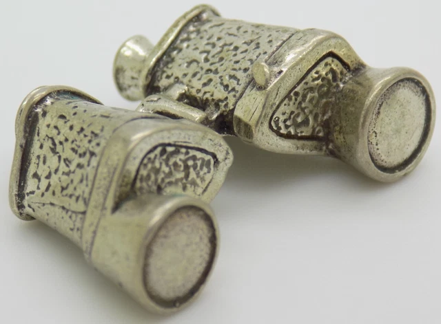 Vintage IN Argento Massiccio Italiano Fatto Casa Delle Bambole Binocolo Per