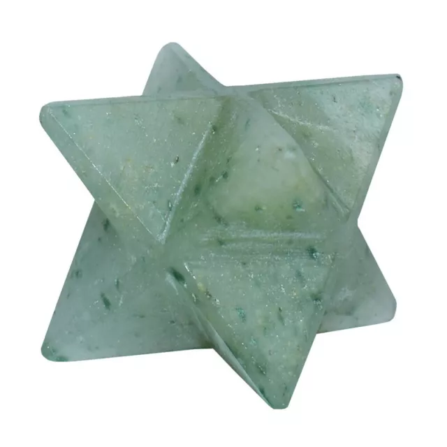 Green Aventurine Stone Merkaba Star 8 Point Healing Natural Reiki Energy Yoga