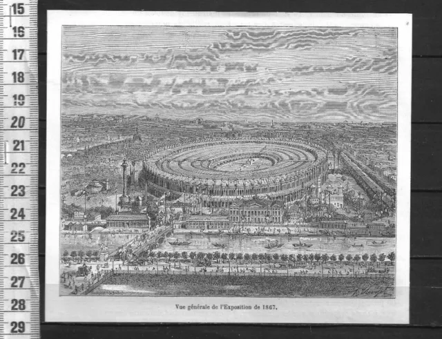 G179 / Engraving 1865 / General View Of The Exhibition Of 1867