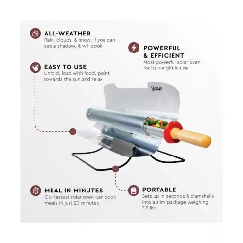 Gosun Solar Barbacoa Alimentos Cocinar al Sol Emergencia Hogar Exterior Campamento Senderismo 2