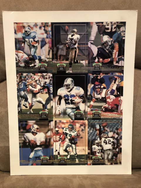 Topps Stadium Club 1992 NFL Football Pre-Production Sample Uncut Card Sheet