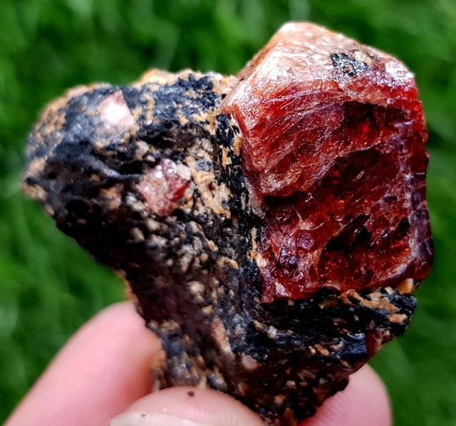 26 Grams Top Quality Blood Red Zircon Crystal On Specimen @ Skardu Pakistan