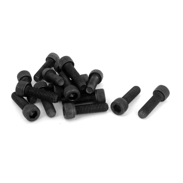 20pcs M10x35mm Noir acier allié 12.9 creuse hexagonale tête Métrique Boulons Vis