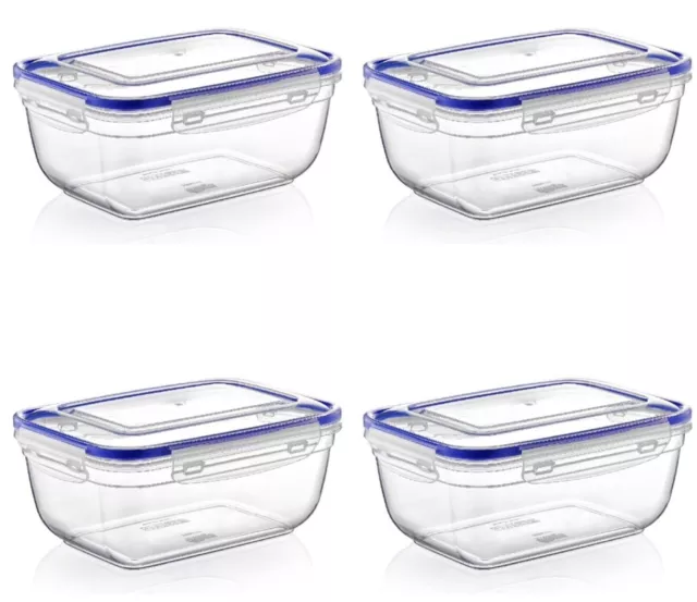 4 x Airtight Food Storage Containers Food boxes Seal Lock with Lids BPA Free