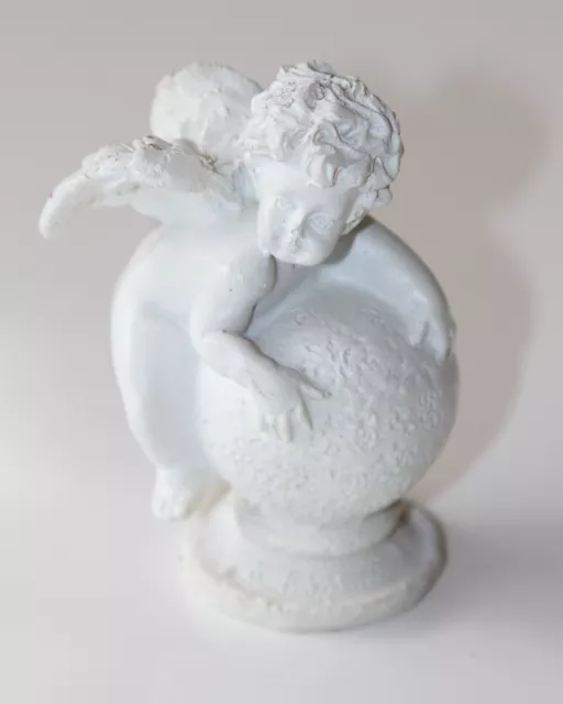 Engel Figur Deko Weihnachten Junge weiß Skulptur Putto Putte Flügel