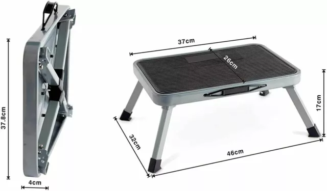 Grande sgabello a gradini antiscivolo pieghevole robusto scala a un passo pieghevole piatto facile da riporre 3