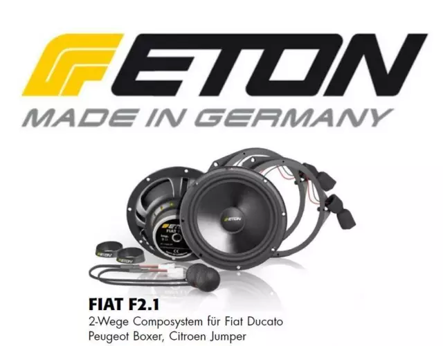 Eton FIAT-F22 Bouchon & Jouer 2-Wege Haut-Parleur Kit pour Citroën Jumper 2 Type