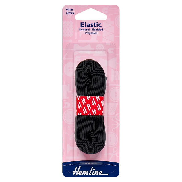 Hemline Allzweck geflochten elastisch: 5 m x 6 mm