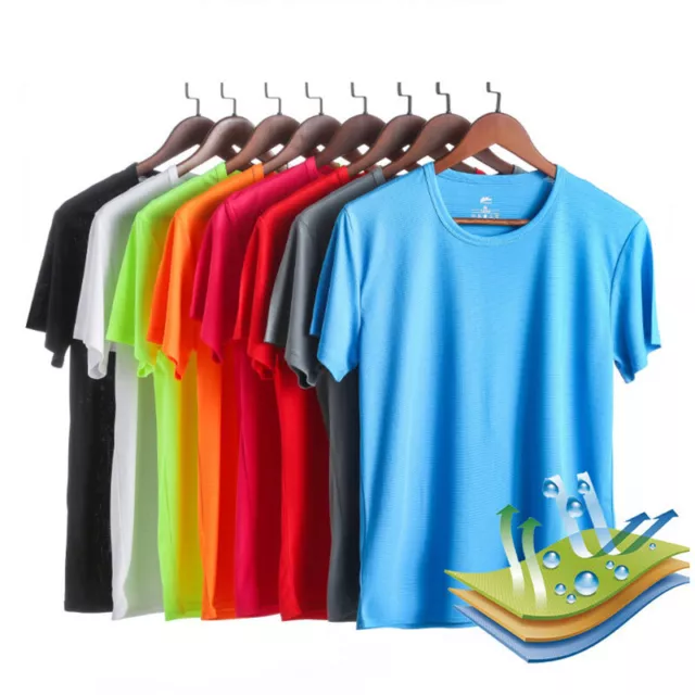 T-Shirt Traspirante Da Uomo T-Shirt Sportiva Da Corsa Cool Dry. Top Sportivo ☆