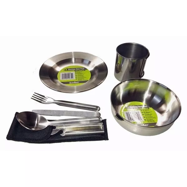 Set piatti da campo Inox - Camp Stove per 1 persona