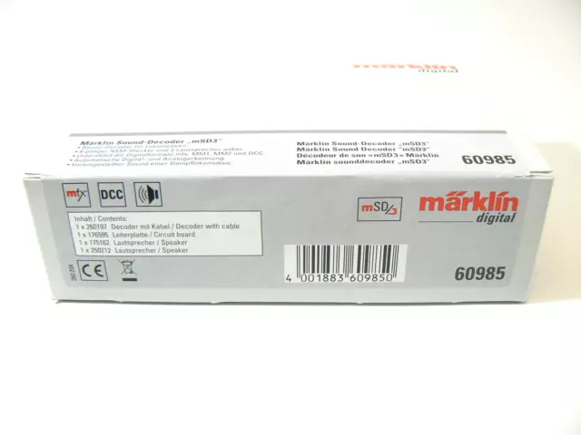 Dampflok Sound Decoder mSD3 8 pol (mfx/DCC/MM), Märklin H0 60985 neu, OVP