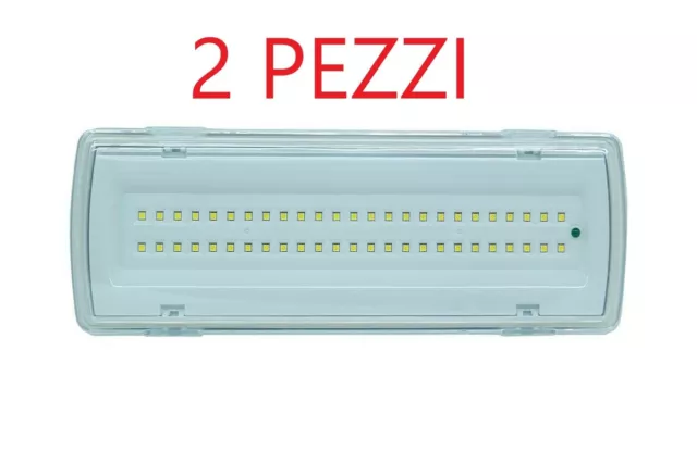 2 X Lampada Di Emergenza Con 50 Led Completa Di Incasso E Batteria Luce Bianca 4