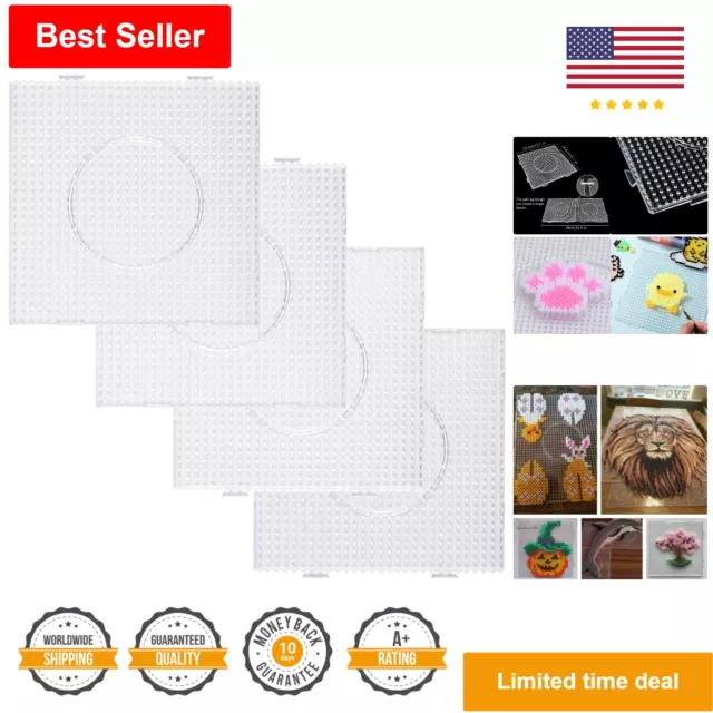 Large Durable Clear Plastic Pegboards for Kids Craft Beads - 5mm - 4 PCS