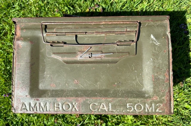 WW2 US ARMY .50 Cal Ammo Box Original Olive Finish Burrows Ordnance ...