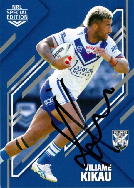 Signed 2023 Canterbury Bulldogs NRL Rivalry Special Edition Card - Viliame Kikau