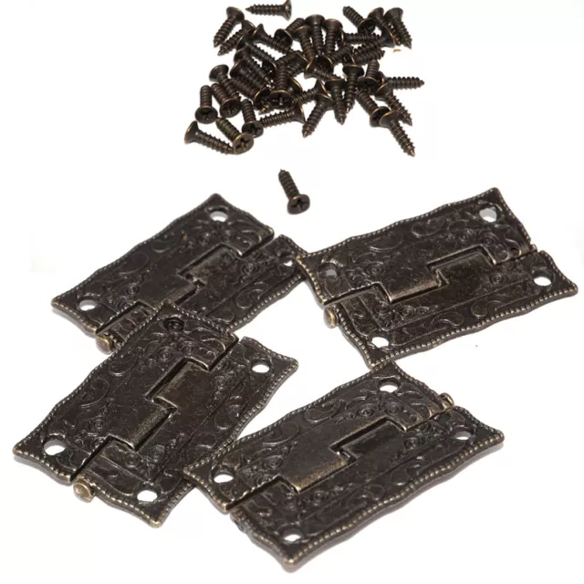 10x Vintage Antique Brass Mini Hinges fr Wooden Furniture Box Chest Hardware Nm