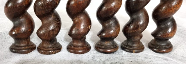 6 Barley twist turned spindle Column Antique french architectural salvage 4.8 in 4