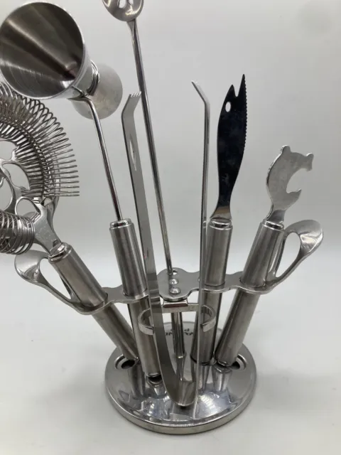 Bar Tools 6 Piece Set Silver Stainless Steel Waring Pro
