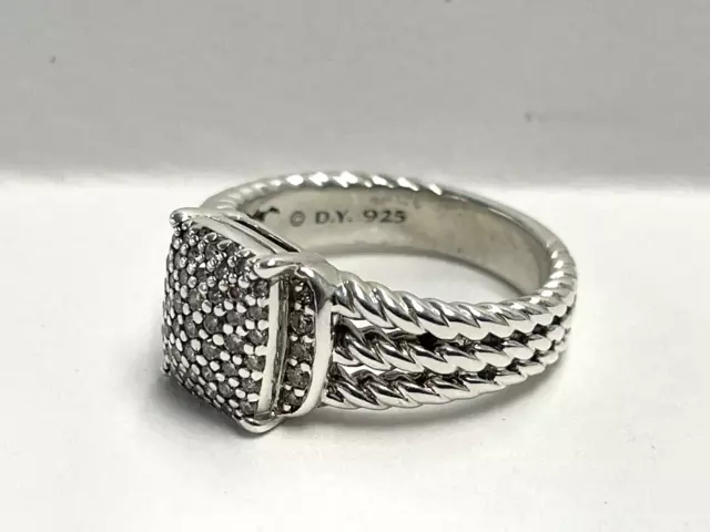 David Yurman Petite Wheaton Pave Diamond Ring Size 7