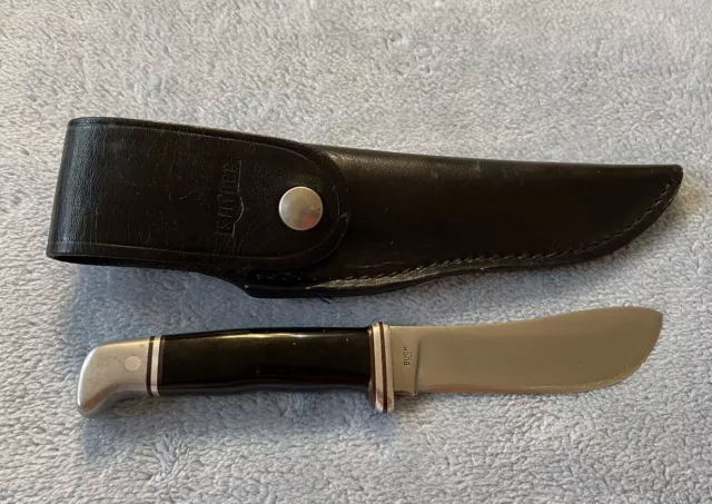 Vintage BUCK Model 103 Skinning/Hunting Knife And Sheath. 2 Stamp BUCK USA Knife