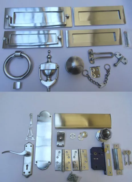 SATIN CHROME  -Door furniture main front entrance traditional Accessories