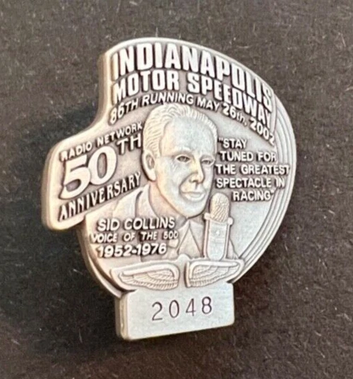 2002 Indy 500 SILVER Pit Pass Badge Pin #2048 Castroneves Winner
