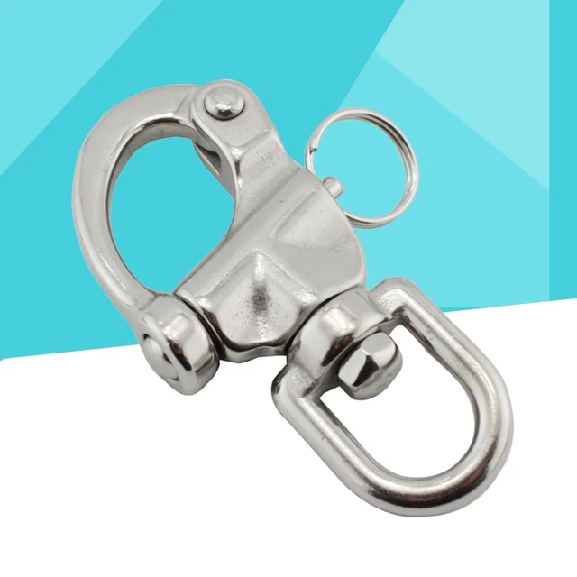 Stainless Steel D Ring Swivel Eye Snap Shackle with Large Bail for Outdoor