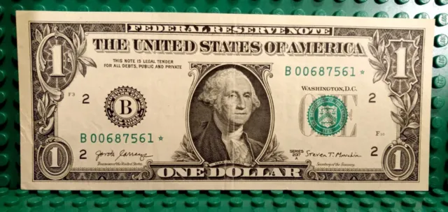 1 Dollar Star Note 2017 Low Serial Number
