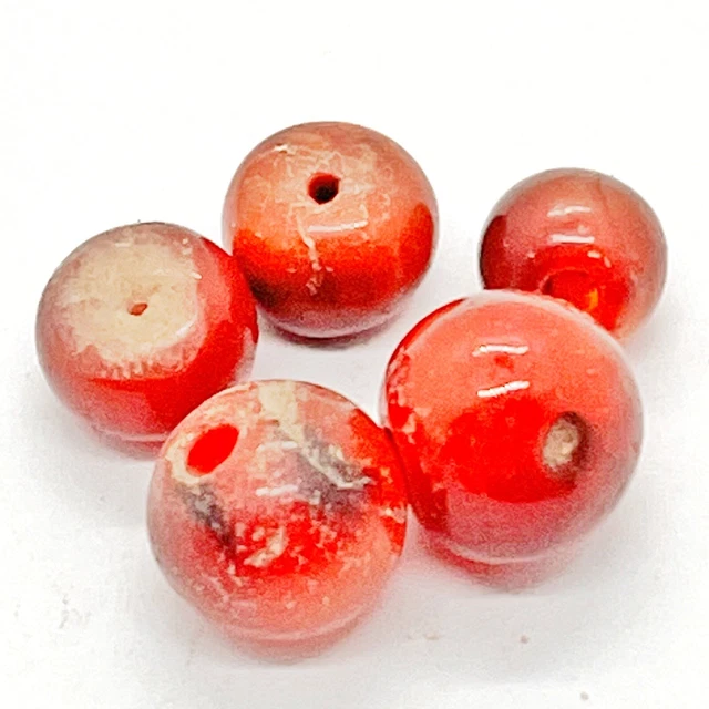 5 Authentic Ancient Roman Carnelian Stone Beads Trade Jewelry Artifact Agate Old