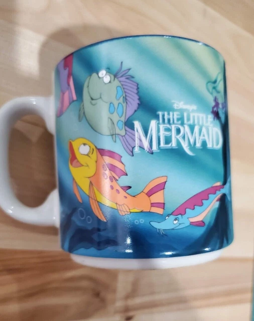 DISNEY THE LITTLE Mermaid Coffee Cup Mug Japan Flounder Ariel Vintage