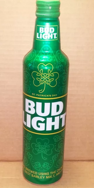 Bud Light St Patrick’s Day Shamrock 16 oz. alum beer bottle 2023 Anheuser-Busch