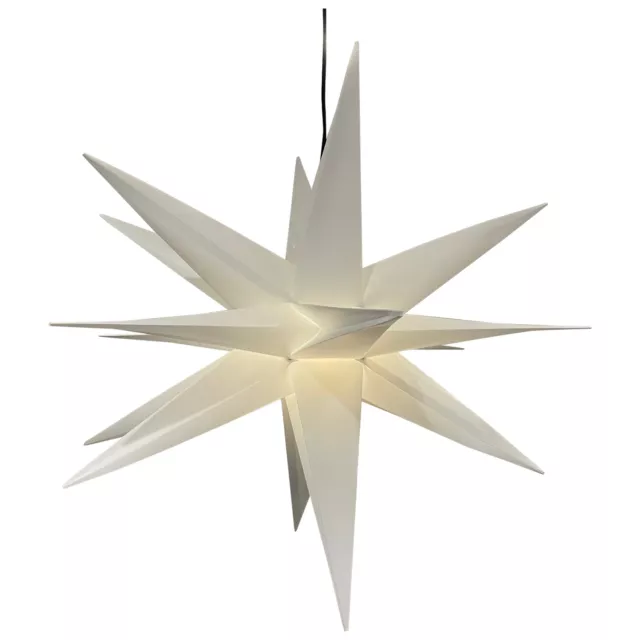 Leuchtstern Dekostern Weihnachtsstern LED 55cm Kunststoff weiß, Innen und Außen