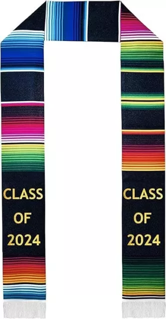 Deluxe Mexican Graduation Sash Class of 2024 | Hispanic Art Serape Stole | Gift