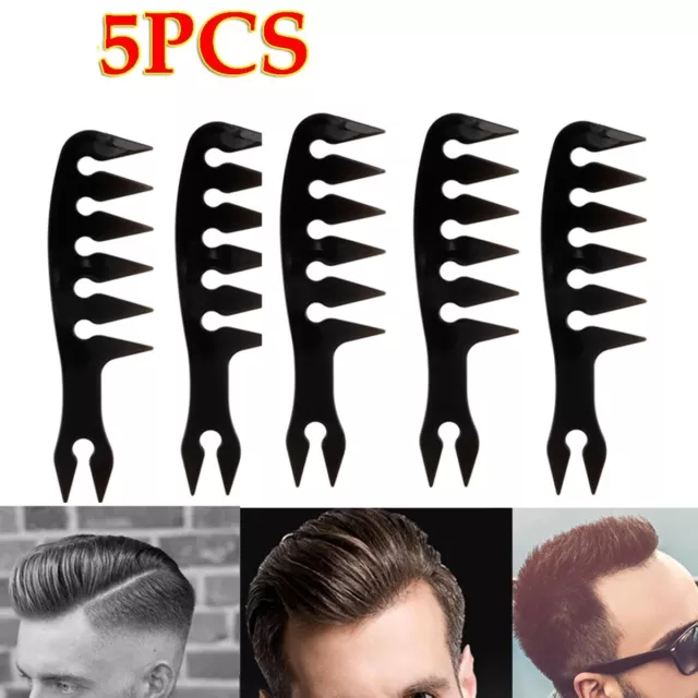 5PCS Black Men Hair Texture Wide Tooth Texturizing Comb Man Oil Head Hair Comb