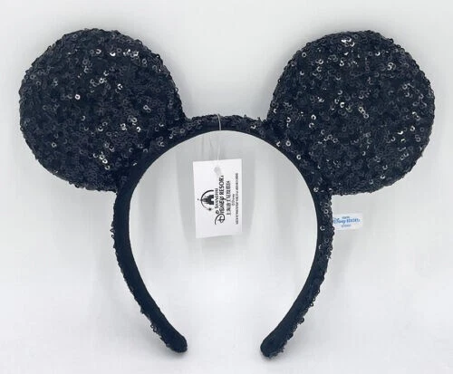 Minnie Mouse Ears Black Sequins Headband Tokyo Disney Resort 2022 Exclusive