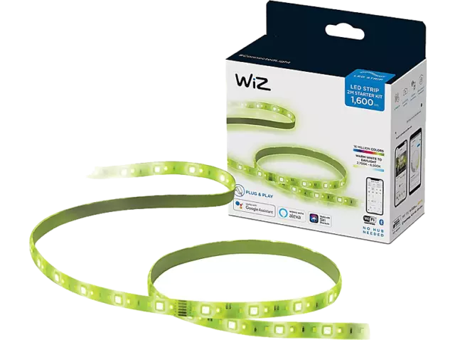 Tira LED WiZ 2m, Luz blanca y colores,WiFi, Tecn. SpaceSense,Alexa y Google Home