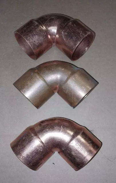 Lot Of 3 NIBCO  2 1/4”x 2 1/4" Copper Fitting 90 Degree Sweat Elbow 2 INCH