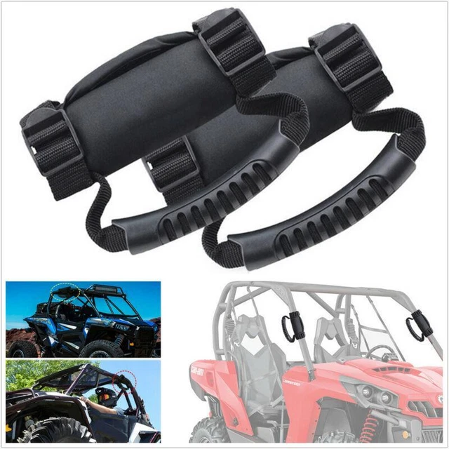 2xAdjustable ATV UTV Roll Bar Straps Grab Handle Door Side Top Mount Grip Handle