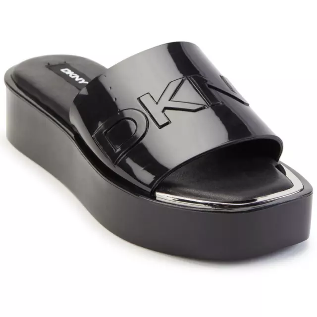 DKNY Womens LAREN-PLATFORM SLID Slides Wedge Flatform Sandals Sandals BHFO 9857