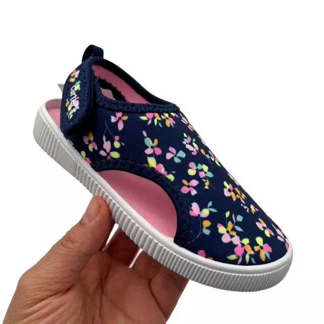 Carters Toddler Girls Sport Sandals Size 10 Navy Pink Floral Lightweight & Comfy