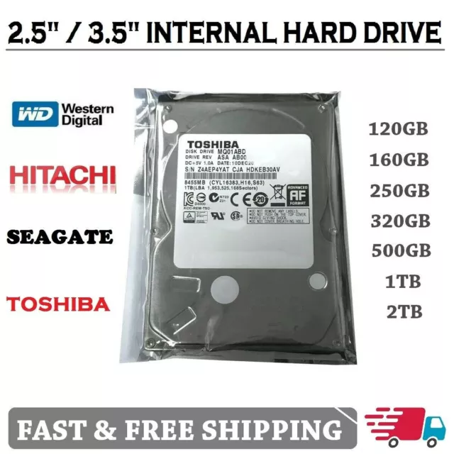 Internal Hard Drive 2.5" Laptop Games| 3.5" Desktop CCTV DVR | SATA HDD upto 3TB