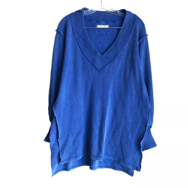 NWT We the Free Free People Womens Tunic Sweater Size XS Blue Oversized Long Slv