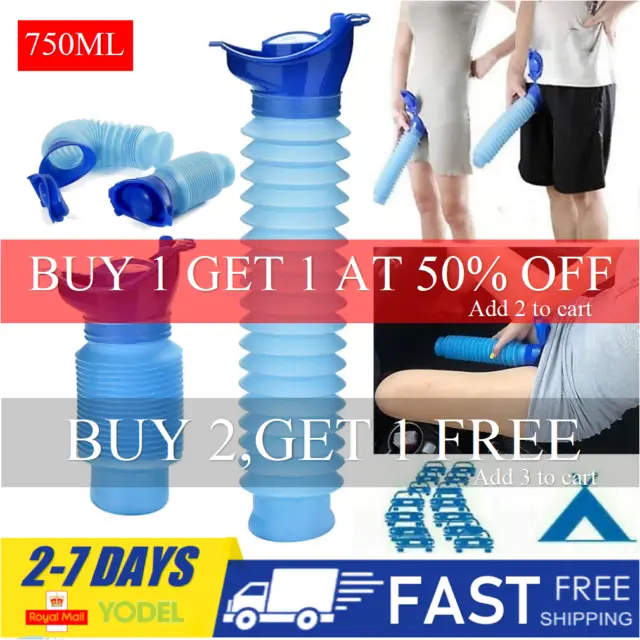 Male & Female Portable Urinal Travel Camping Car Toilet Pee Bottle 750ml Unisex