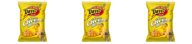 3 x patatine per mais Taffel NACHO CHEESE BALLS, 3,9 oz. (110 g.)