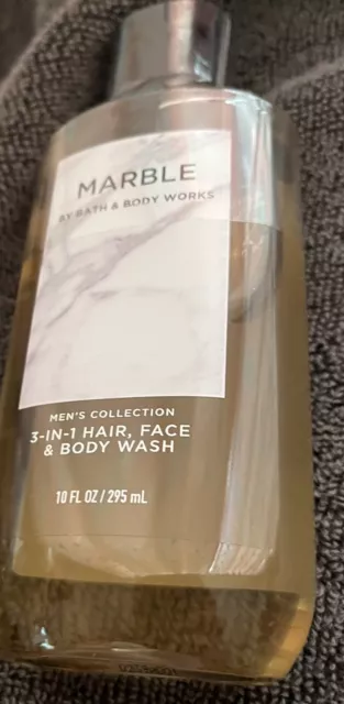 New Bath & Body Works Men’s 3-In-1 **Marble** Hair, Face & Body Wash-10 Fl Oz