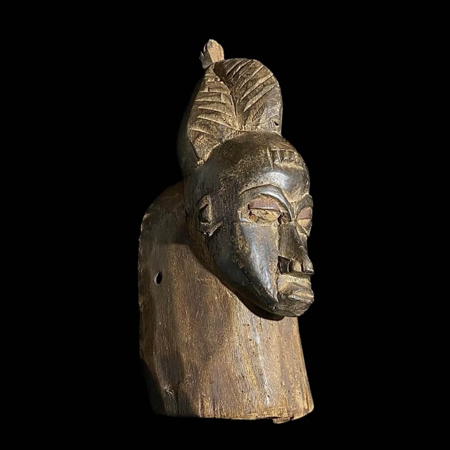 African yoruba Mask Wood Hand Carved Mask Wall Hanging Baoule-7584