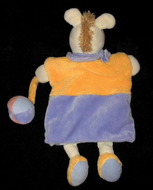 Graines de Doudou & Compagnie Marionnette Ane bleu jaune et orange ballon DC2192 3