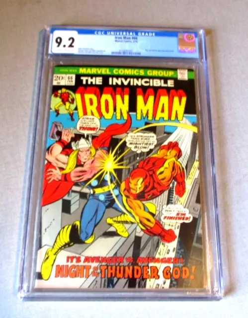 1974 Marvel Comics-Iron Man # 66- Cgc 9.2 -Thor- Cover- Doctor Spectrum App