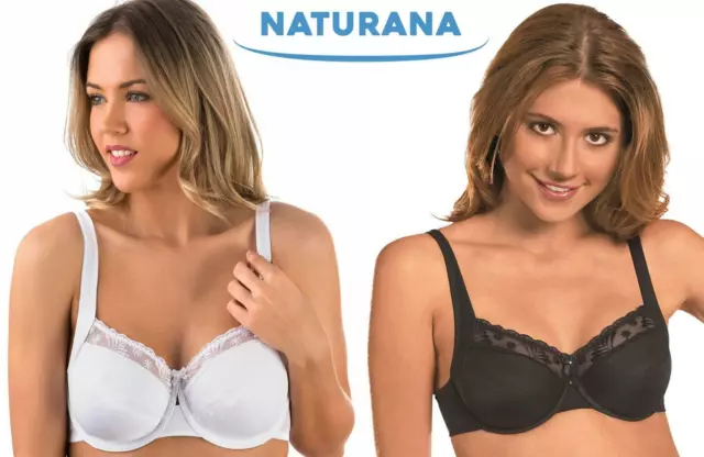 Naturana Satin Underwired Bra Lace Non Padded Full Cup Everyday