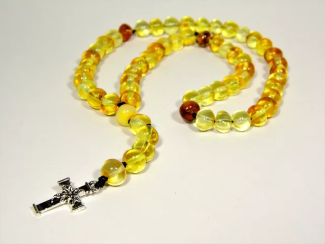 Baltic Amber Rosary Chaplet 10" 25cm Catholic Christian Natural Genuine 010R-1